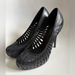 BCBGeneration Black Cutout Platform Heels